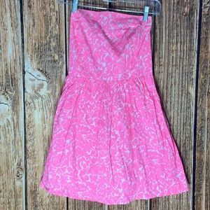 Lilly Pulitzer pink floral strapless mini dress
